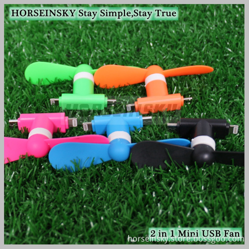 Cell Phone Fan Fan with Custom Logo OEM Super USB Mini Fan Flexible T-Type 2 in 1 Phone Fan